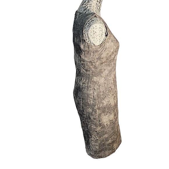 CALVIN KLEIN Sleeveless Sheath Dress‎ Neutral Tones Textured Career Cocktail  6 - Picture 2 of 6